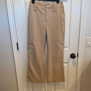 Womyn Beige Bootcut Cargo Pants